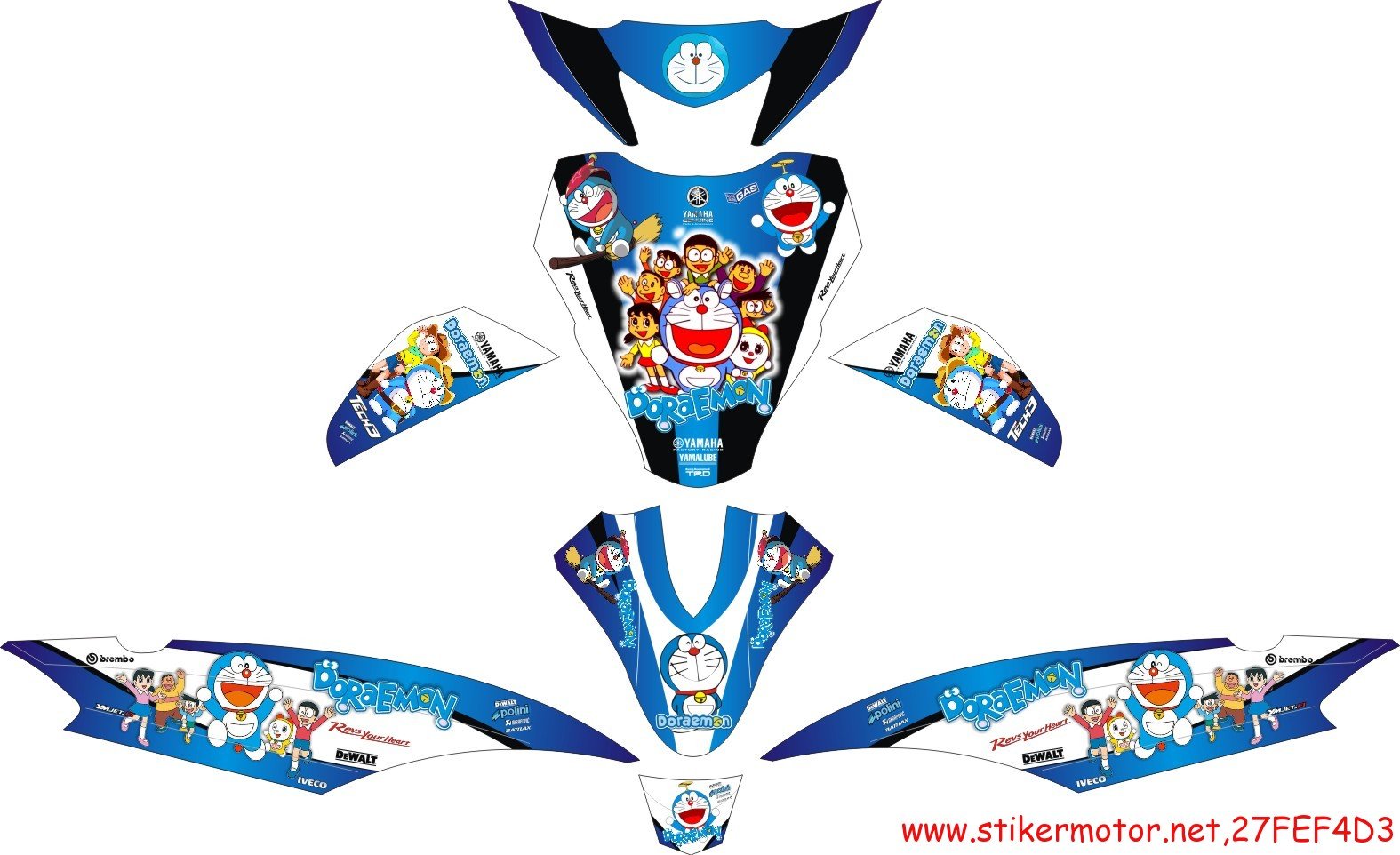 Striping Motor Mio J Doraemon Stikermotornet Stikermotornet